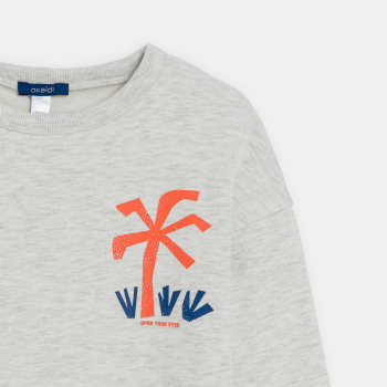 سويت شيرت من الصوف الناعم الملتف باللون الرمادي للأولاد